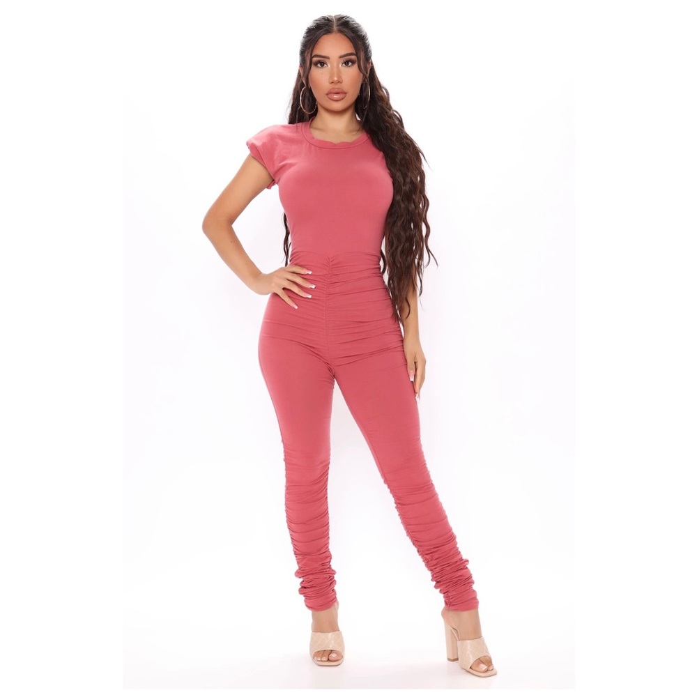 Fashion Nova Rogue Shoulder Pad Jumpsuit